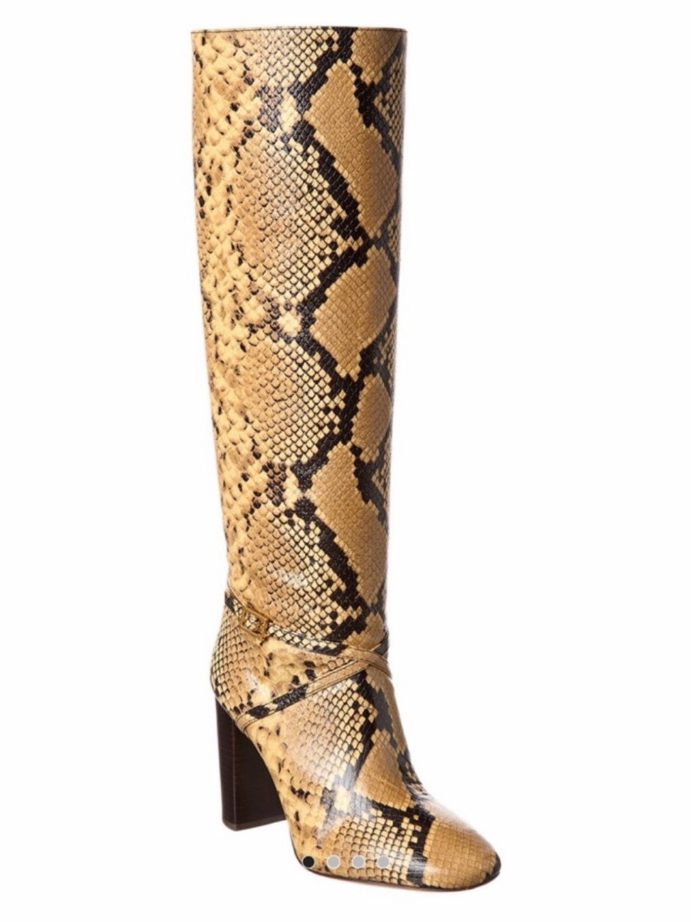 Tory Burch Pull On Snake Embossed Leather Boots